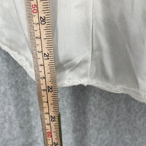 Vanity Fair VTG Slip Cami Top Size L Ivory White Lace Trim Dainty Made in USA - Picture 10 of 12